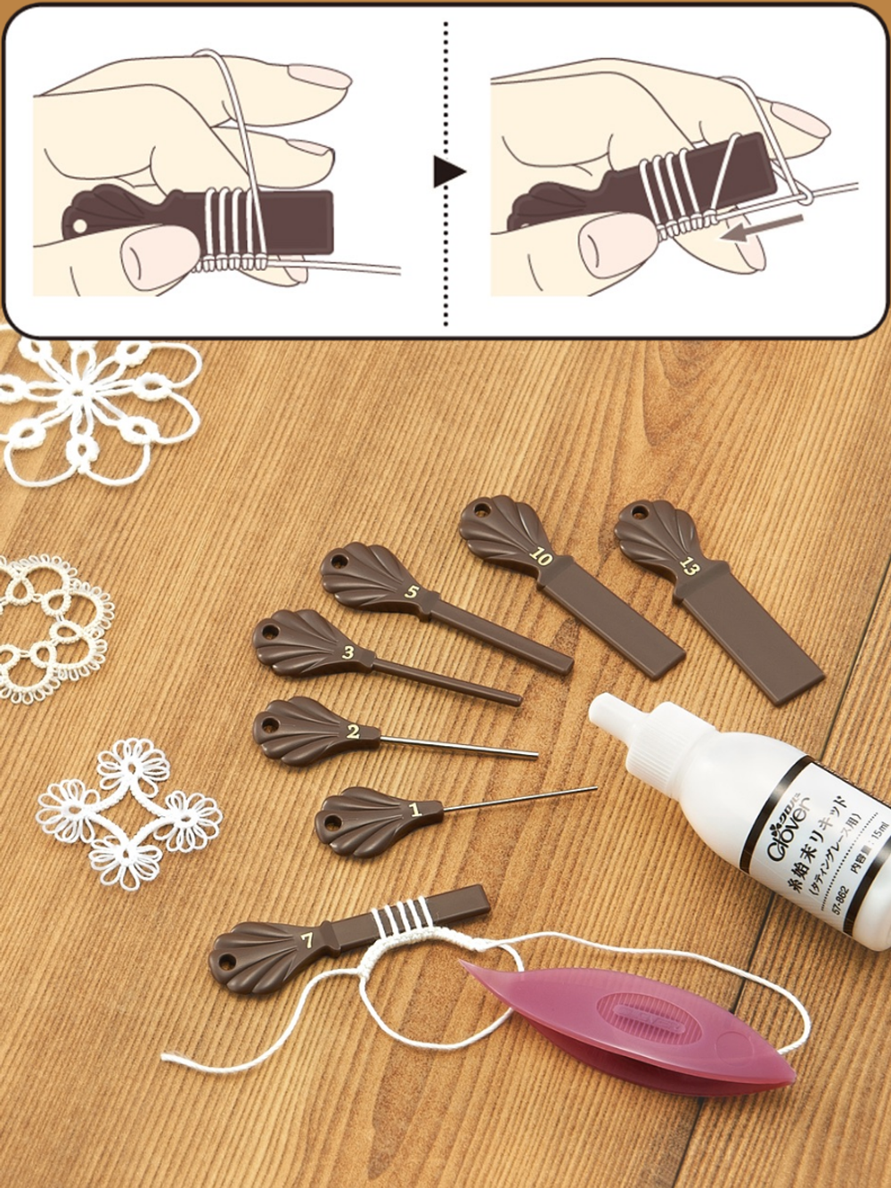 набор гребней для плетения фриволите Clover