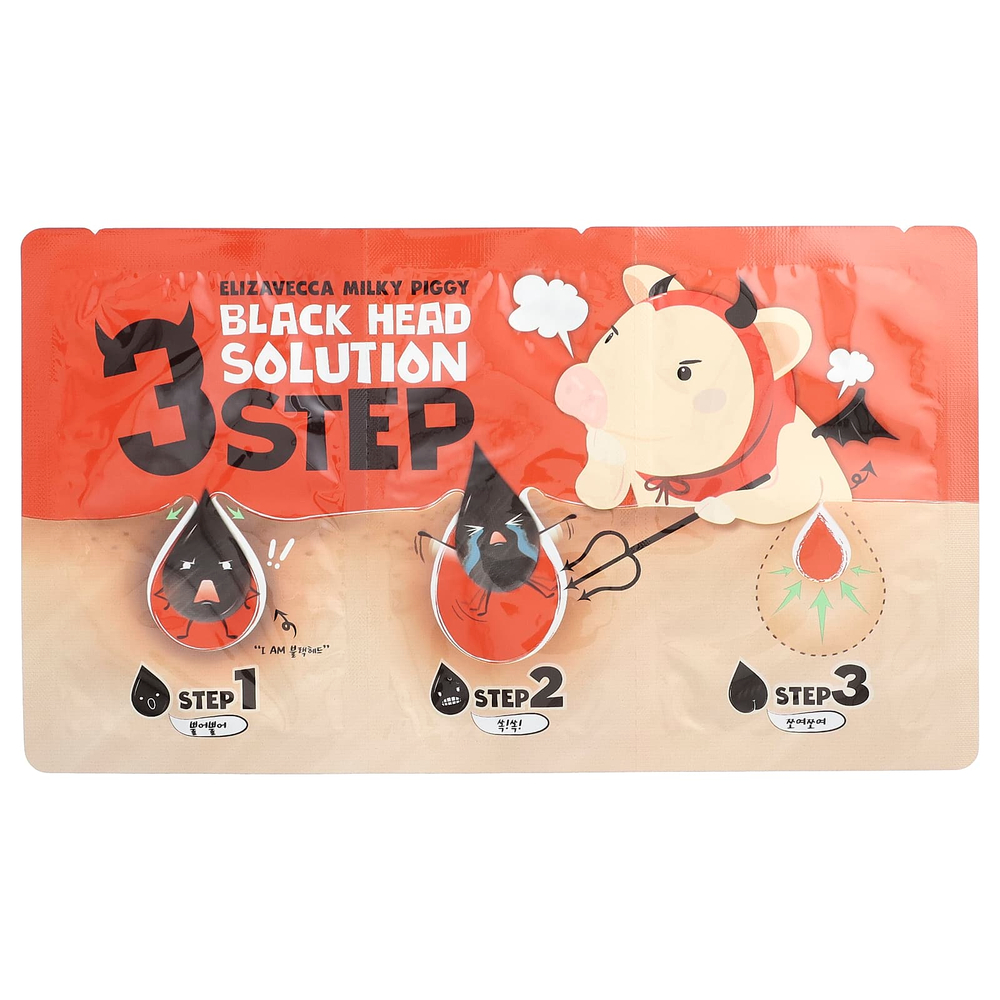 Elizavecca, Milky Piggy, средство для избавления от черных угрей в 3 шага, 6 г