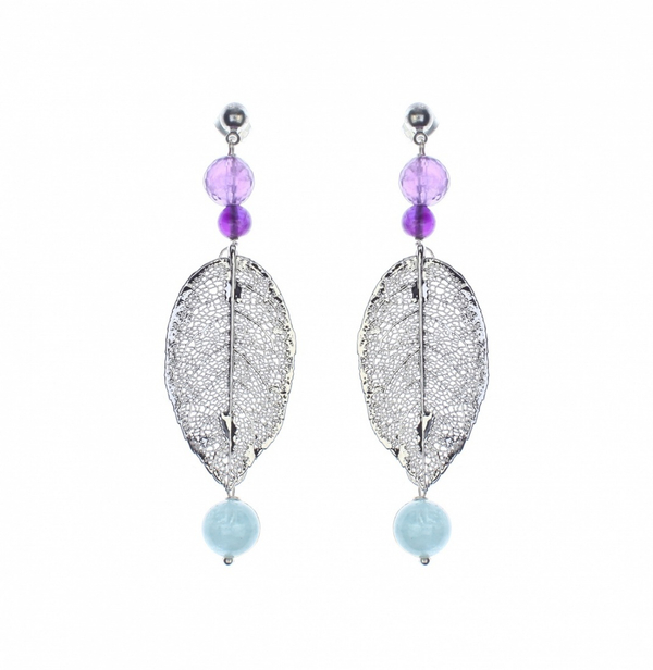 Серьги Ester Bijoux Лист F609-S BW