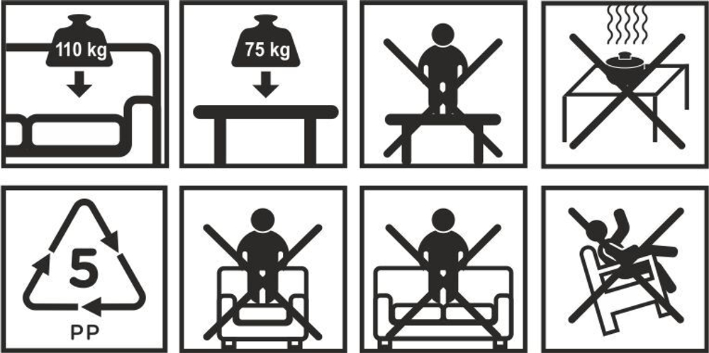 Комплект мебели Корфу со столиком-сундуком (Corfu box set) графит