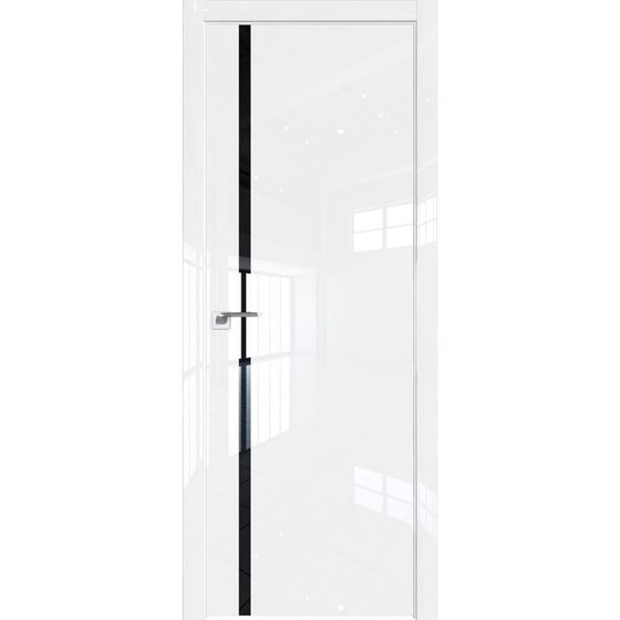 Межкомнатная дверь глянцевая Profil Doors 22LK белый люкс со вставкой