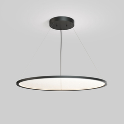 Подвесной светильник горизонтальный VEIL, 80 Вт, ?1000?В1500 мм, LED 2700-6000K, IP20, пульт Д/У (в комплекте), черный, алюминий, акрил