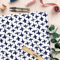 Ткань поплин акварельные крестики