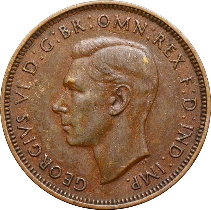 1/2 пенни 1939 Австралия XF