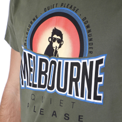 Мужское теннисное поло Quiet Please Melbourne Sunrise T-Shirt Men - Khaki, Multicoloured