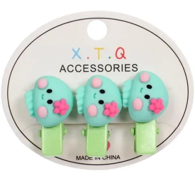 Зажимы для волос детские 3шт «РОЗОВОЕ ОБЛАКО», медузки, 2.5см (блистер и пакет с подвесом)