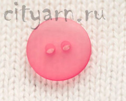 Пуговица полупрозрачная, плоская, розовая, диаметр 14 мм