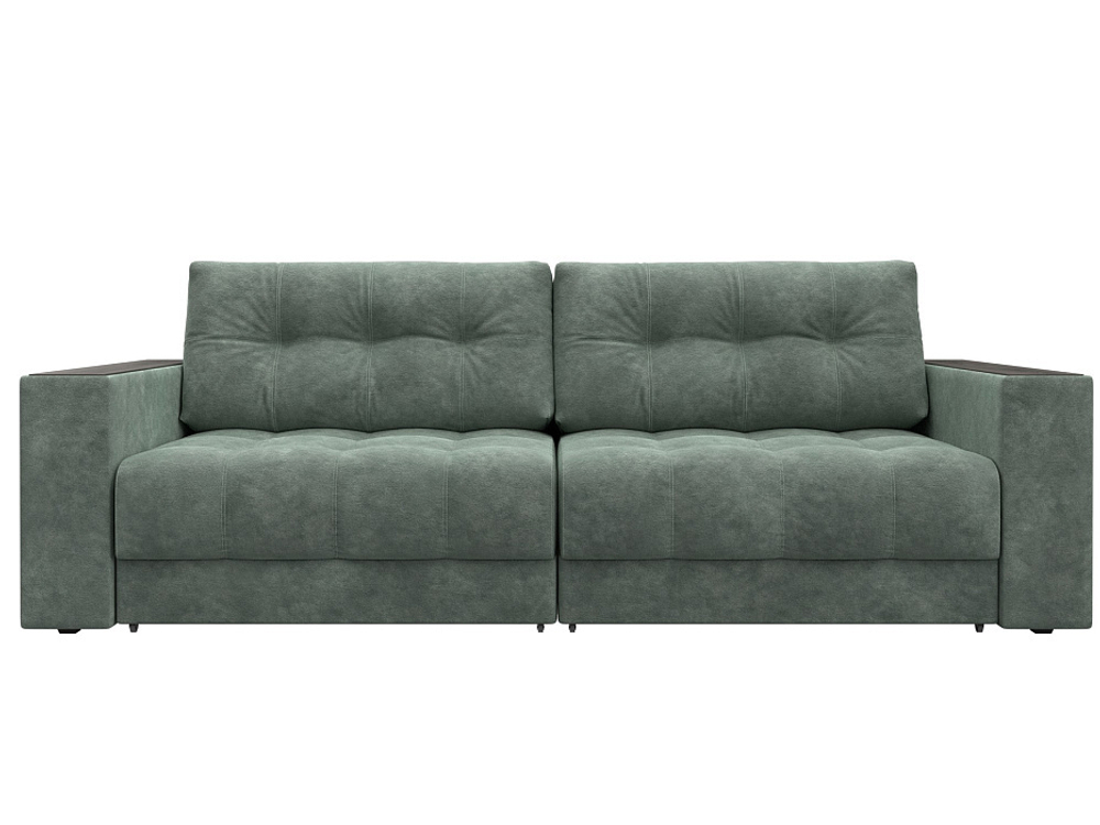 Диван прямой с декором Лига-049 НПБ, BRUT 08 ВЕЛЮР зеленый