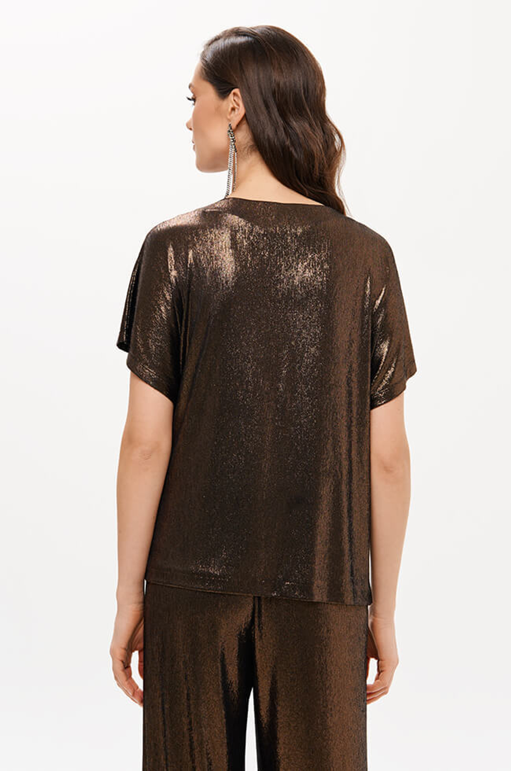 23425 Блузка женская (золотисто-черный)