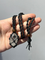 Авоська-подвеска для кристаллов черная в стиле бохо