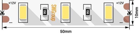 Светодиодная лента SWG 20W/m 60LED/m 5630SMD холодный белый 5M 900534