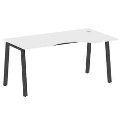Metal System Стол криволинейный правый на А-образном м/к БА.СА-1 (R) Белый/Металл Антрацит 1600*900*