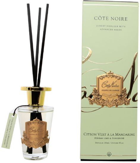 Зеленый лимон, ароматический диффузор в золотом декоре, Cote Noire