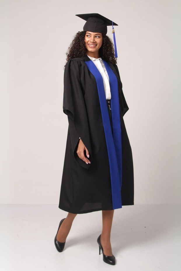 Комплект выпускника “Оксфорд” – мантия с ярко-синей полосой