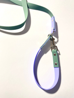 Перестёжка для собак средних и крупных пород с ручкой перехват биотан 3 м , 20 мм. Серо-зеленый с фиолетовым