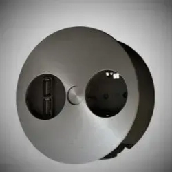 Удлинитель встраиваемый настольный Skybeam, 1 розетка 16A, 2 usb 2,4A, 220-250В, 3x1.5 мм, 2м, серый (1034)