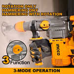 Аккумуляторный бесщеточный перфоратор SDS-Plus INGCO CRHLI202882 INDUSTRIAL 20 В 4,5 Дж 2x4 Ач