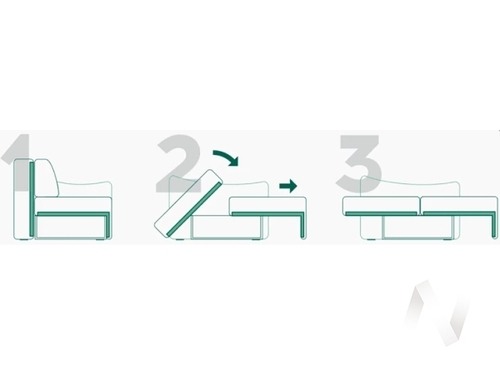 Диван прямой НЕО-1 (БД) подушки Luma 14 (серый) посадка Luma 14 (серый)