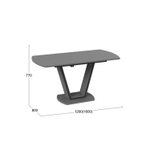 Стол кухонный обеденный раздвижной Серый Софт/Стекло Матовое Серое, Дели Тип 2, 120х80х77 см