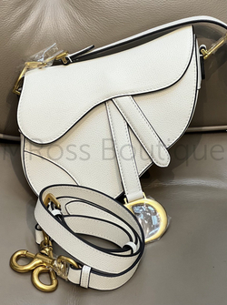 Белая сумка Saddle Dior