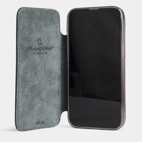 Чехол для iPhone 14 Plus из кожи теленка, цвета синий