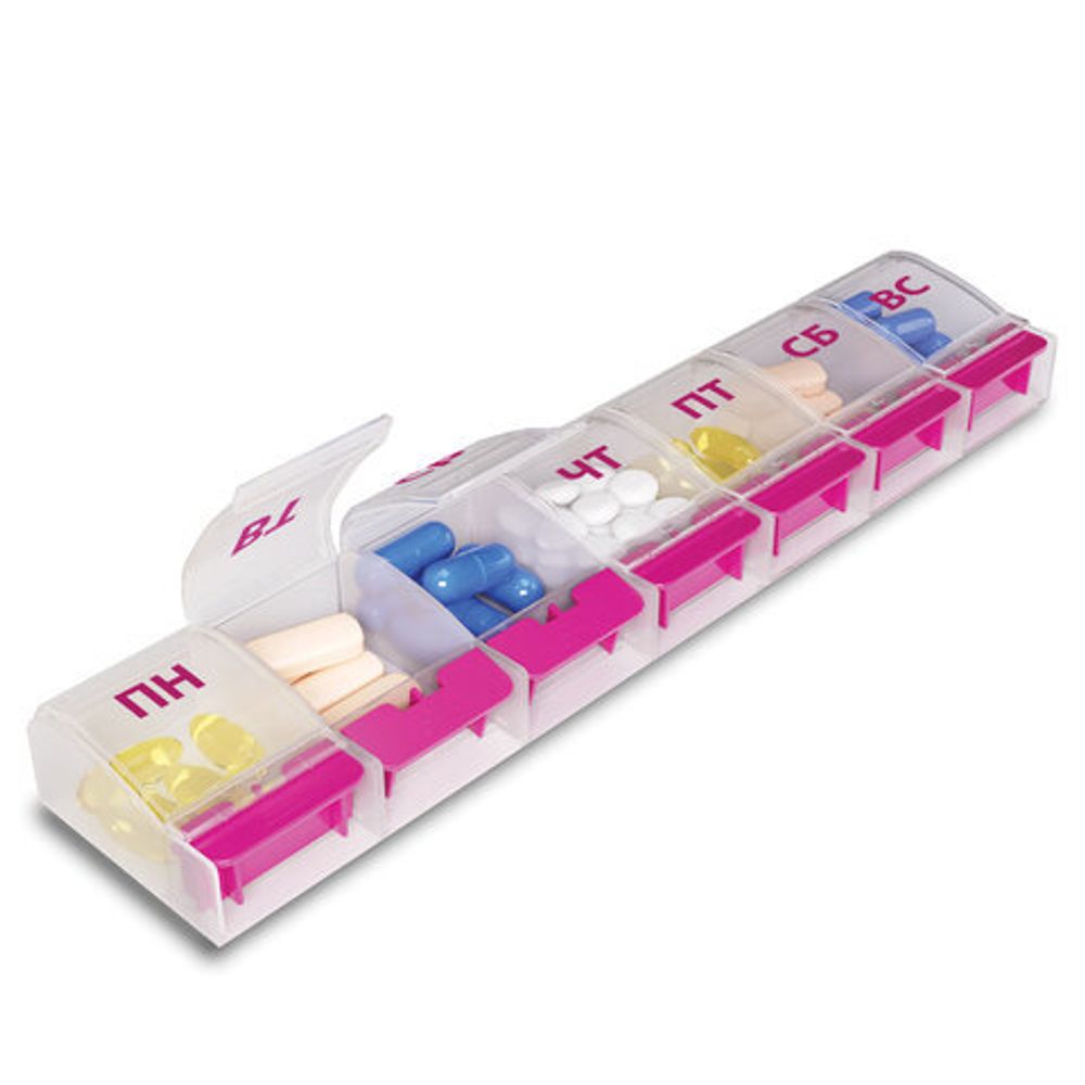 ТАБЛЕТНИЦА/Контейнер-органайзер для лекарств и витаминов "7 дней/1 прием MAXI", DASWERK, 631024