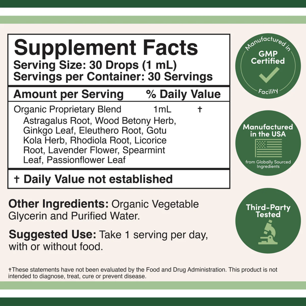 Double Wood Supplements - Adrenal Support Drops - 30x 1 mL liquid drops