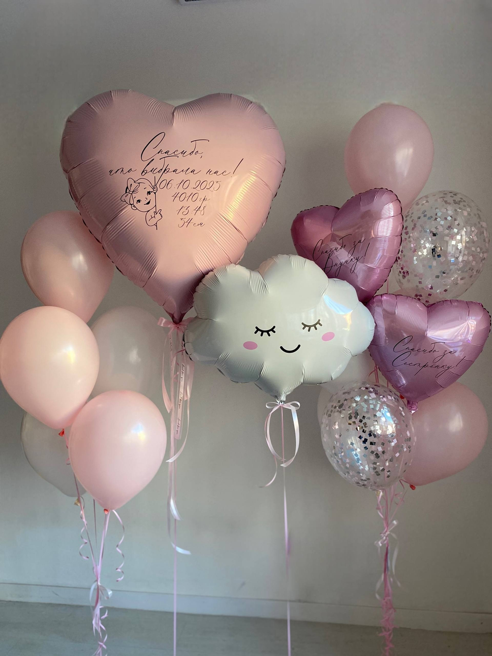 Воздушные шары на выписку из роддома дочери №3775