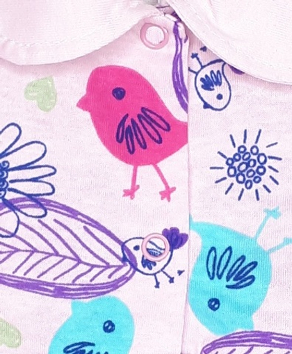 Боди платье Птички (розовый)