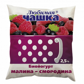 Биойогурт фруктовый малина-смородина Любимая чашка пп 0,45
