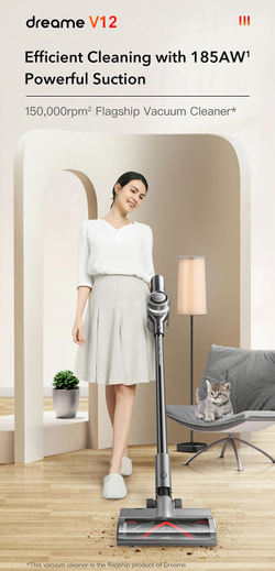 Беспроводной пылесос, вертикальный Dreame Cordless Vacuum Cleaner V12 серый(EU)