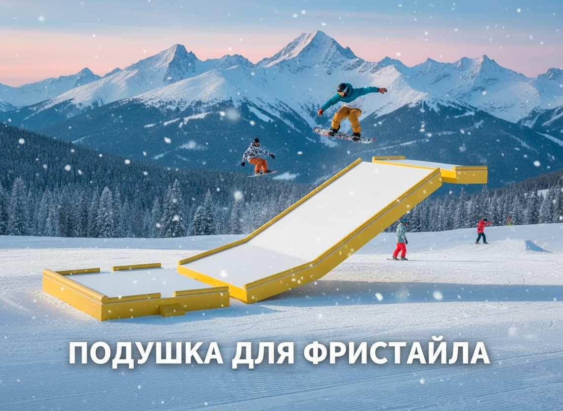 Проект для РОО "Спортивная Федерация фристайла Томской области", страховочно-надувной наклонный тренажёр или мягкая подушка для фристайла