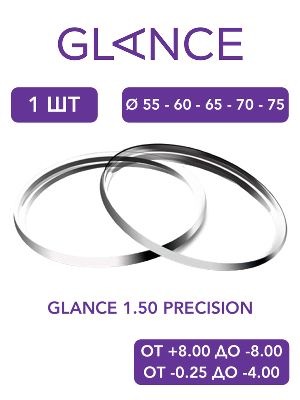 Линза для очков Glance 1.50 Precision
