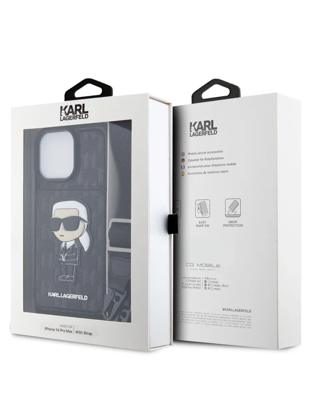 Чехол Karl Lagerfeld с ремешком через плечо и картхолдером для iPhone 16 Pro