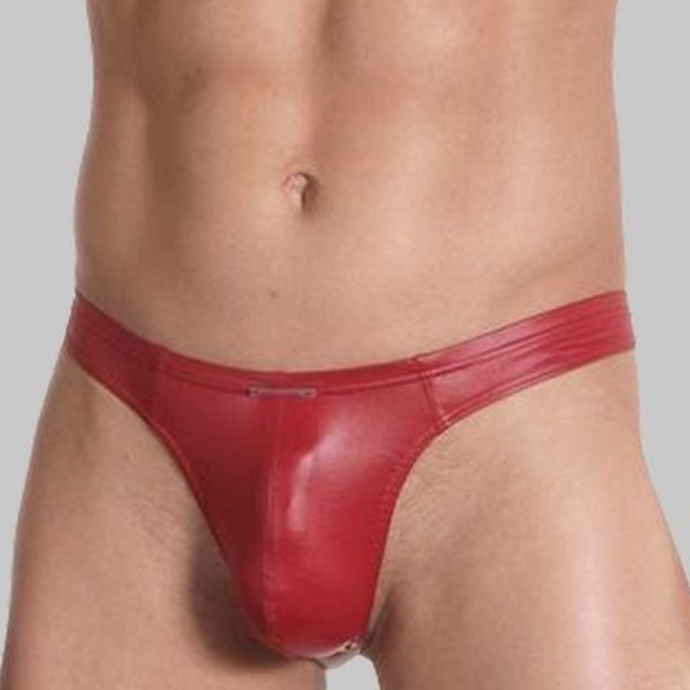 Мужские трусы стринги бордовые Olaf Benz