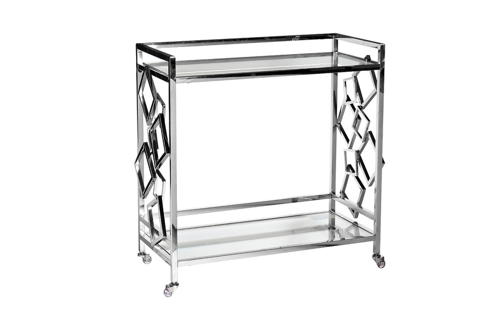 GY-CRT8164 Стол-тележка сервировочная стекло прозр/хром 80*40*83