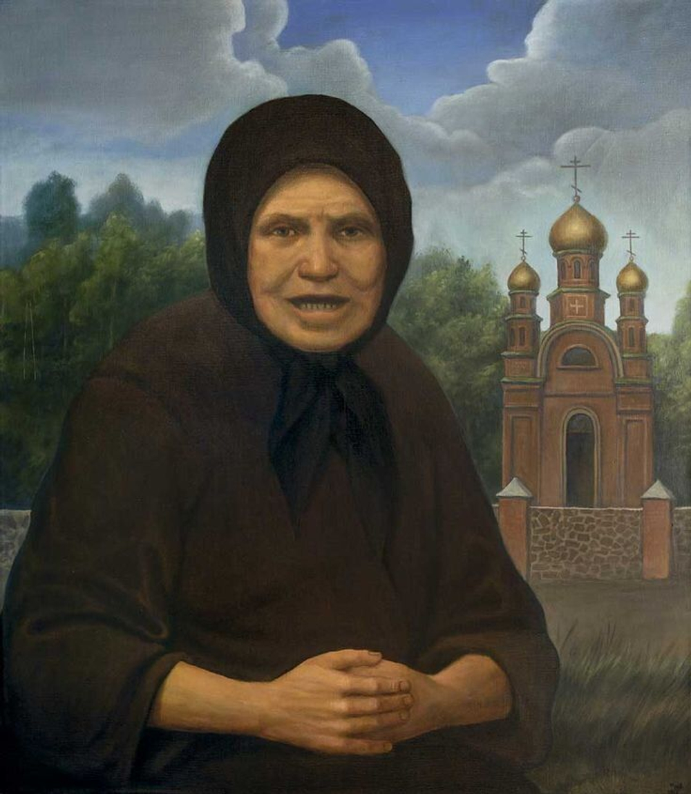На пажити Богоматери, Киево-Печерской Лавры Христа ради юродивая, монахиня Алипия.