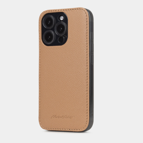 Чехол для iPhone 16 Pro из кожи сафьяно, цвета кэмел