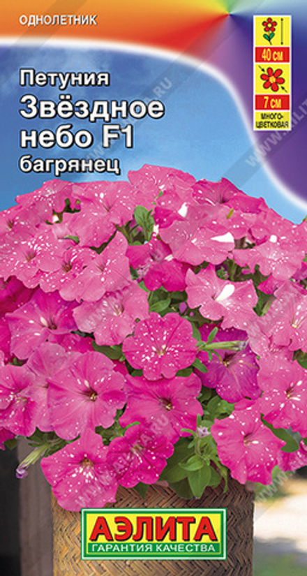 Петуния Звездное небо F1 багрянец 7шт Аэлита