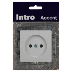 Розетка Intro Accent 6-201-01 2Р 16А-250В IP20 СУ AL/CU белый