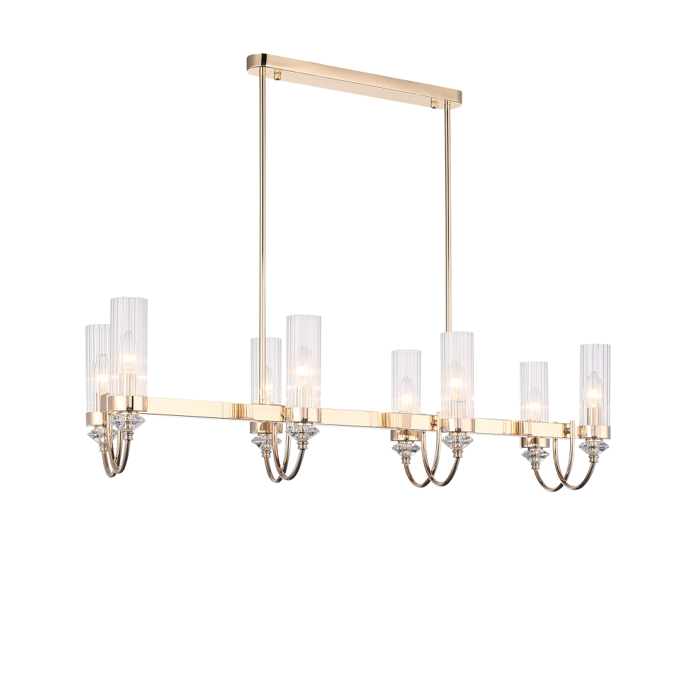 SL1402.223.08 Люстра подвесная ST-Luce Латунь/Прозрачный E14*8 40W ЭЛЕГРА