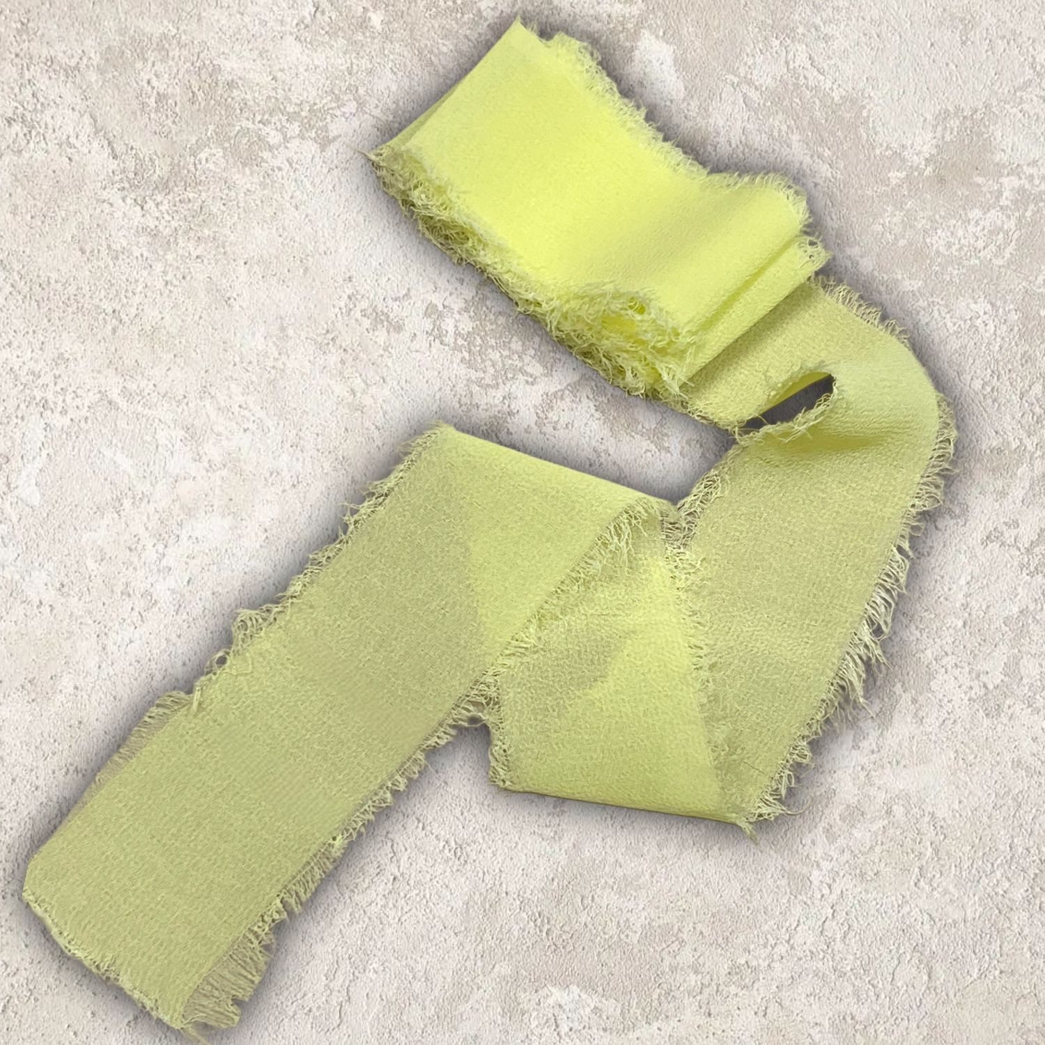 Шифоновая , шебби лента , 4см ширина , цвет желтый, 1м