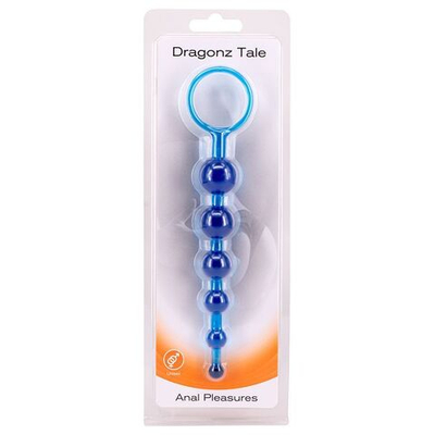 Синяя анальная цепочка DRAGONZ TALE ANAL - 20 см. (Цвет: синий)
