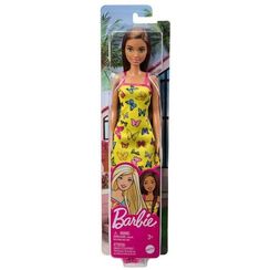 Кукла Barbie в желтом платье-бабочке