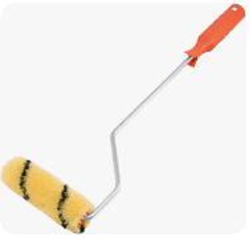 Валик-Мини Полиакрил  Желтый с чер.пол. 100мм, d15, d6  ворс 11мм руч. удлин Black Edition /907-4110