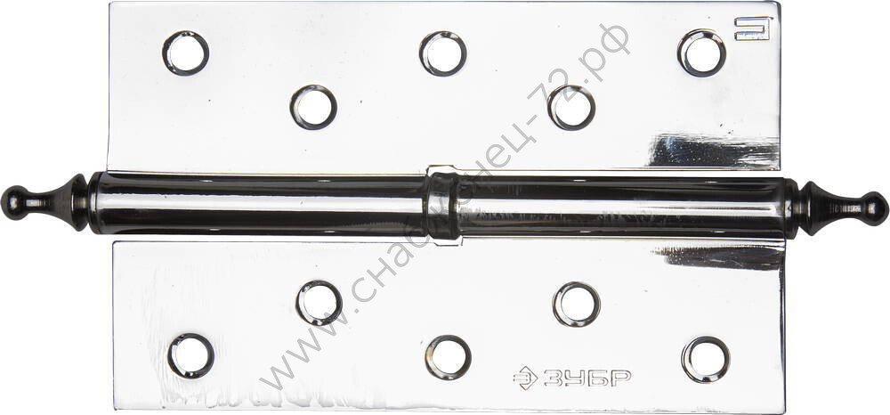 ЗУБР 125х75х2.5 мм, разъемная, правая, цвет хром (CP), 2 шт, карточная петля (37605-125-2R)