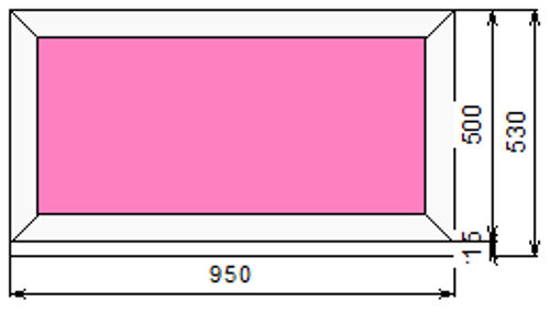 Пластиковое окно 500 х 950 ТермА Эко с глухой створкой