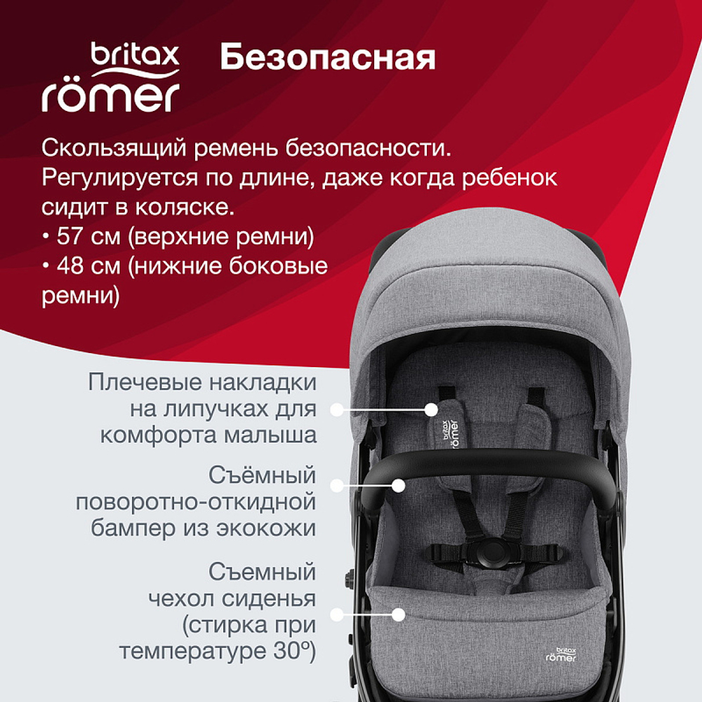 Детская прогулочная коляска Britax B-Agile R Elephant Grey/Black