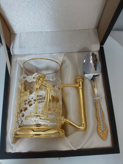 Подстаканник Нефтяники с позолотой