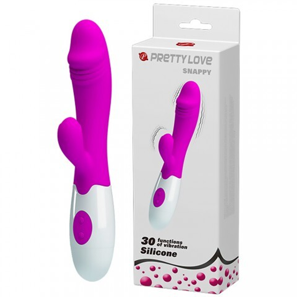 Вибратор-кролик Baile Pretty Love Snappy с вибростимулятором клитора 19,5х3,1 см